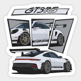 car 911 gt3 rs detail light grey Sticker